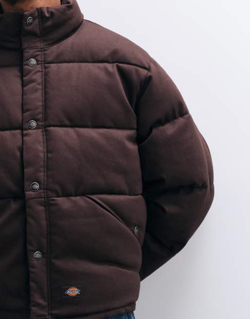 Dickies Osino puffer jacket in chocolate brown, 3 of 5