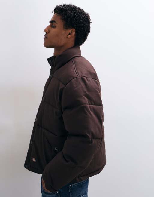 Dickies Osino puffer jacket in chocolate brown, 4 of 5