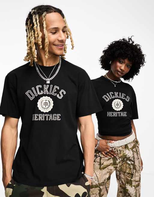 Dickies – Oxford – Czarny T-shirt z uczelnianym nadrukiem