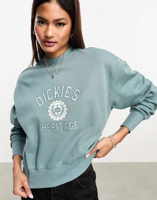 Dickies Oxford graphic sweatshirt with chest print in blue | ASOS