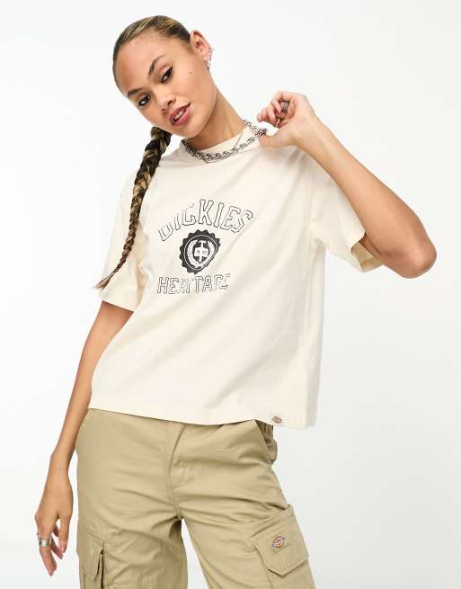 Dickies oxford varsity t-shirt in stone
