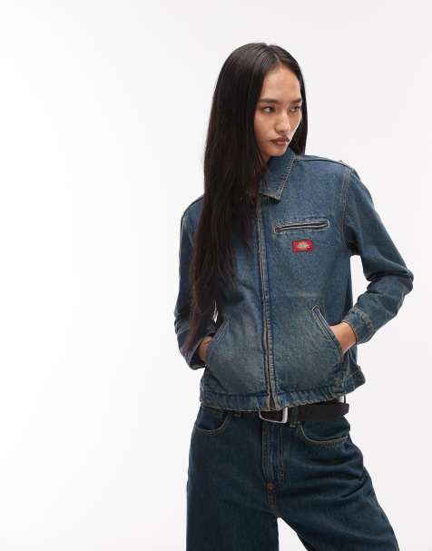 Dickies – Painter – Blå jacka i denim med kakifärgad toning - view 1
