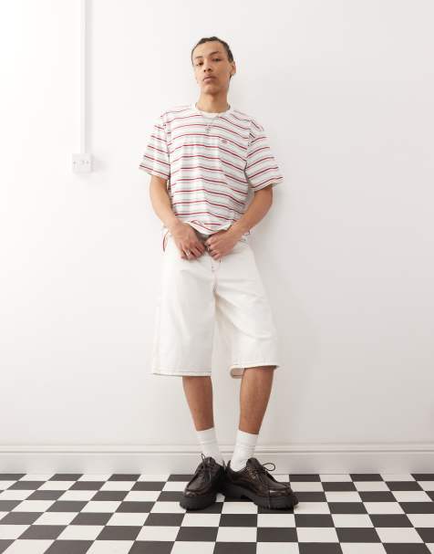 Dickies Painter loose denim shorts in cream - view 1