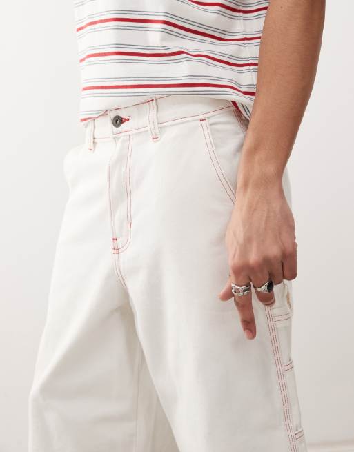 Dickies Painter loose denim shorts in cream | ASOS