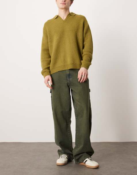 Dickies - Pantalon ample style charpentier en denim à surpiqûres contrastantes - Vert délavé - view 1
