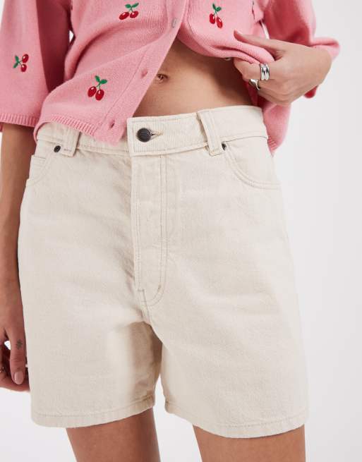 Dickies - Pantaloncini di jeans a vita alta da 5" bianco sporco, 4 di 5