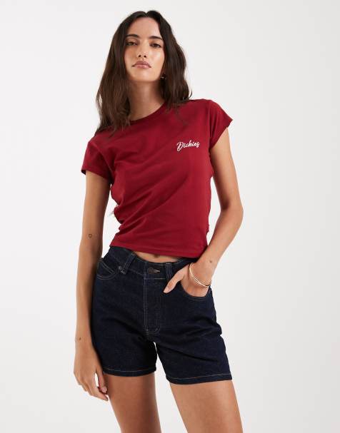 Dickies - Pantaloncini di jeans a vita alta da 5" blu slavato - view 1