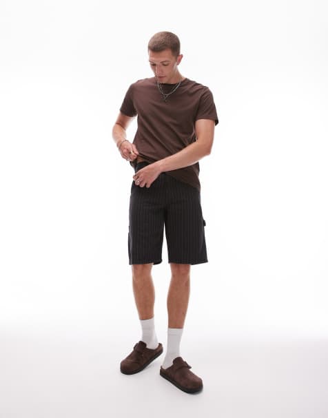 Dickies - Pantaloncini neri e bianco sporco con motivo gessato - view 1