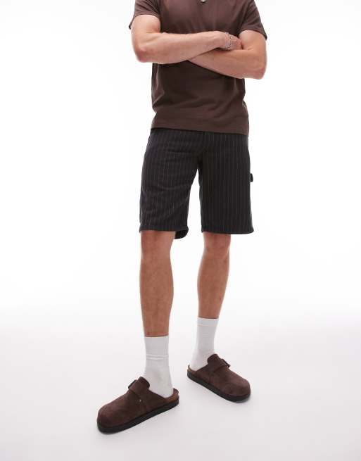 Dickies - Pantaloncini neri e bianco sporco con motivo gessato, 3 di 5