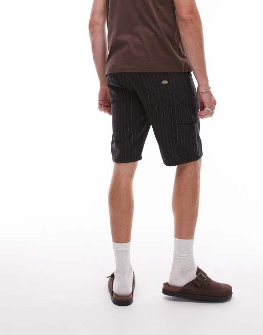 Dickies - Pantaloncini neri e bianco sporco con motivo gessato, 4 di 5