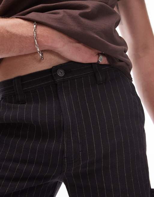 Dickies - Pantaloncini neri e bianco sporco con motivo gessato, 5 di 5