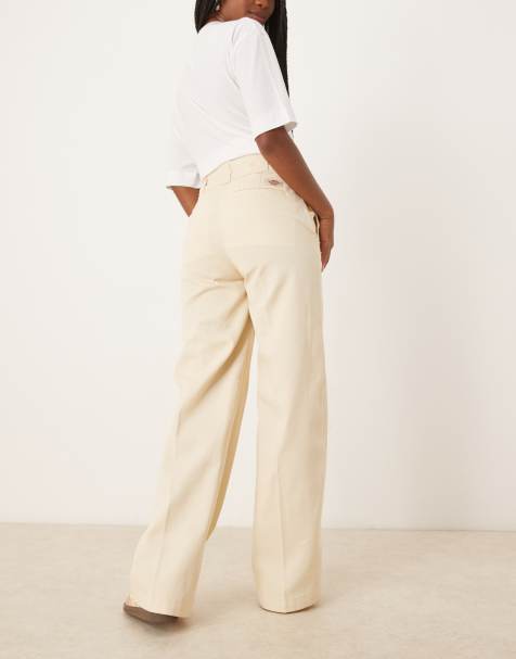 Dickies - Pantaloni a fondo ampio color bianco sporco - view 1