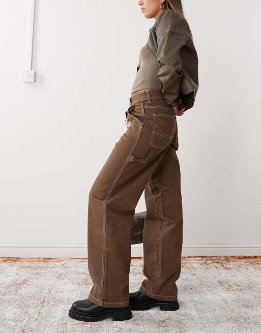 Dickies - Pantaloni dritti a taglio ampio color marrone