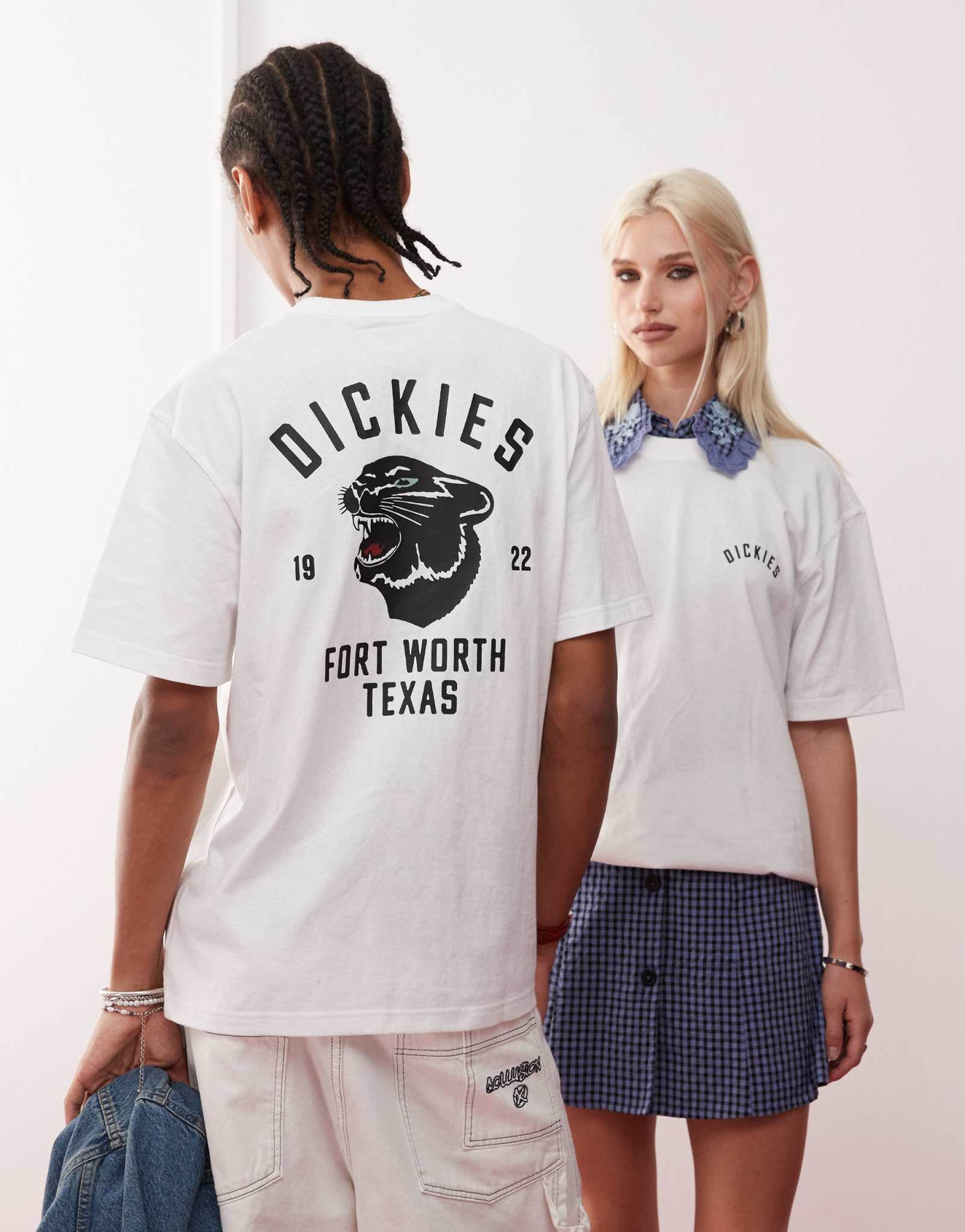 Футболка с принтом Dickies Panther на спине белого цвета 