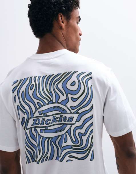 Dickies paradise abstract graphic backprint t-shirt in white and blue - view 1