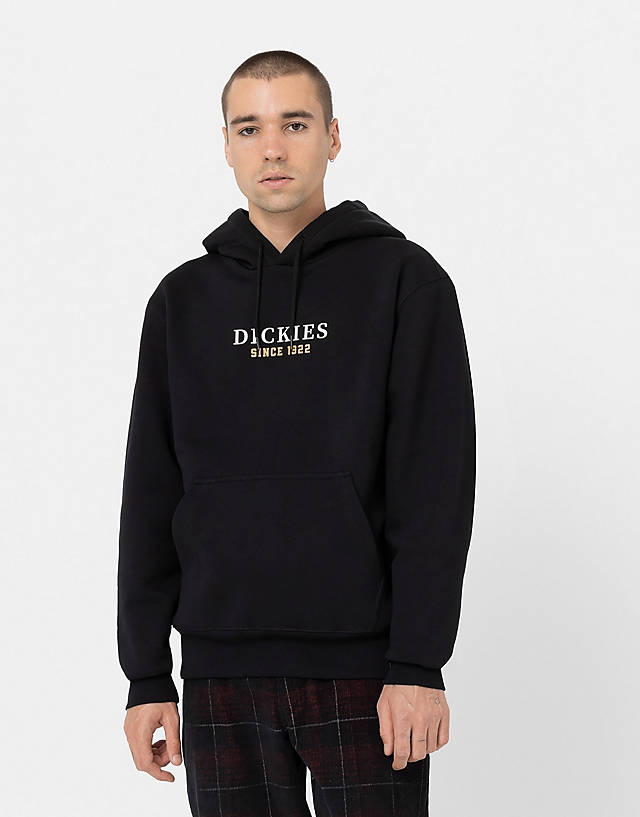 Dickies - park hoodie with central logo in black
