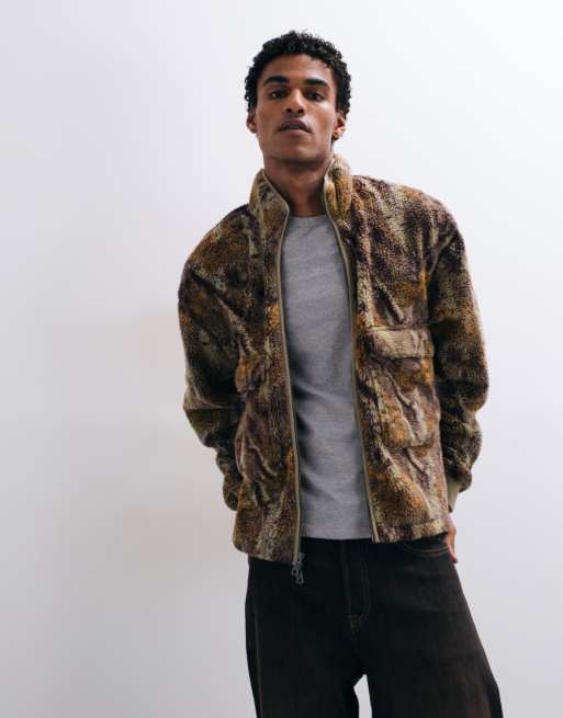 Dickies Paulden sherpa fleece in green camo, 2 of 5