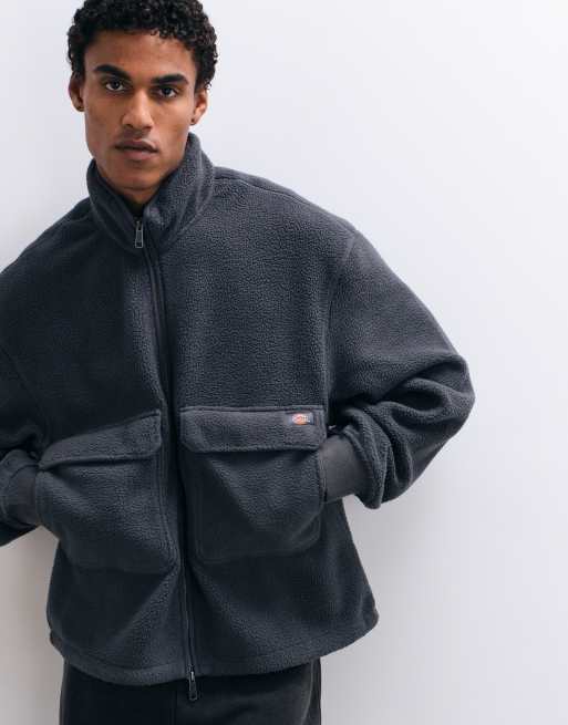 Dickies Paulden sherpa fleece in grijs antraciet, 3 van 5