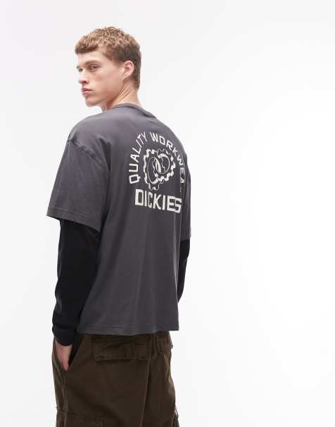 Dickies – Payson – Czarny dwuwarstwowy T-shirt z długimi rękawami - view 1