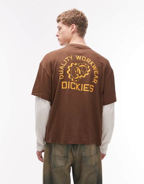Dickies – Payson – Doppellagiges, langärmliges Shirt in Braun - view 1