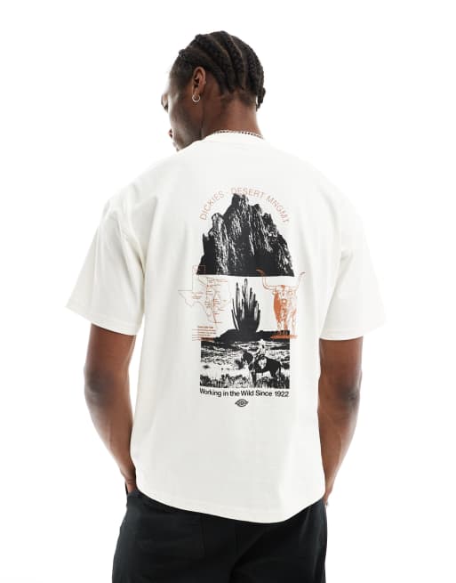 Dickies - Pearisburg - T-shirt met print op de achterkant in gebroken wit