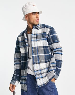 Dickies Pedro Bay checked shacket in blue