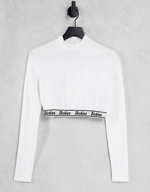 Dickies - Petersburg - Cropped T-shirt met lange mouwen in wit