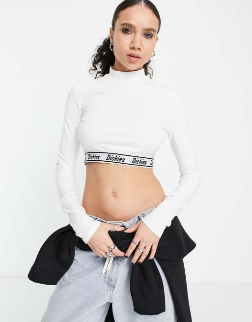 Dickies - Petersburg - Cropped T-shirt met lange mouwen in wit