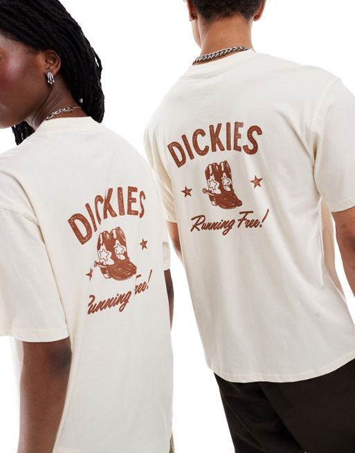 Dickies Petersburg western back print t-shirt in off white - exclusive to FhyzicsShops
