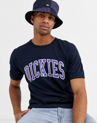 Dickies - Philomont - T-shirt met logo in collegelook in marineblauw