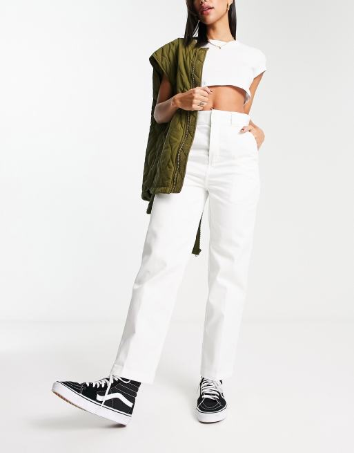 Cropped on sale white trousers