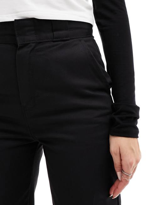 Dickies grove hill wide leg trousers in black