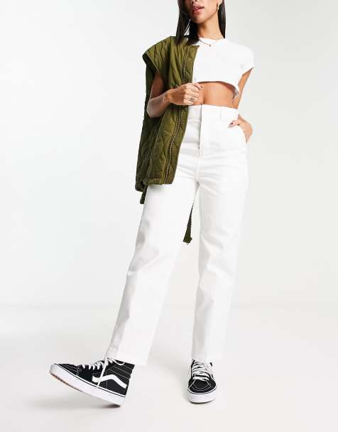 Dickies – Phoenix – Verkürzte Hose in Weiß - view 1