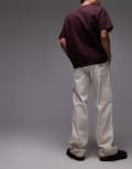 [Dickies] Dickies pinstripe carpenter pants in off white and red W38 L32 Off white
