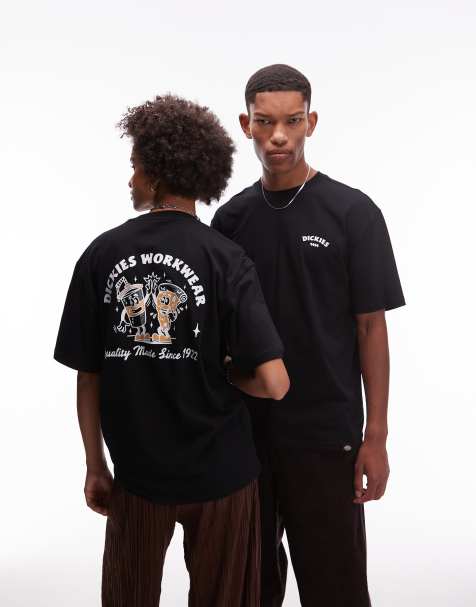 Dickies pizza graphic back print t-shirt in black- exclusive to ASOS - view 1