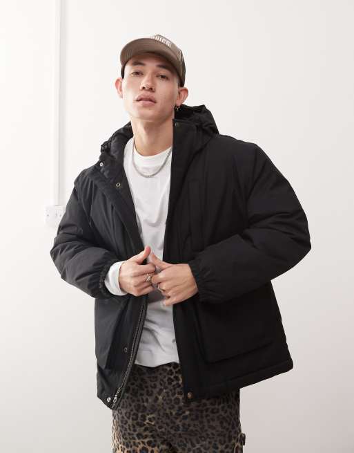 Dickies Plains coat with quilted lining in black ASOS