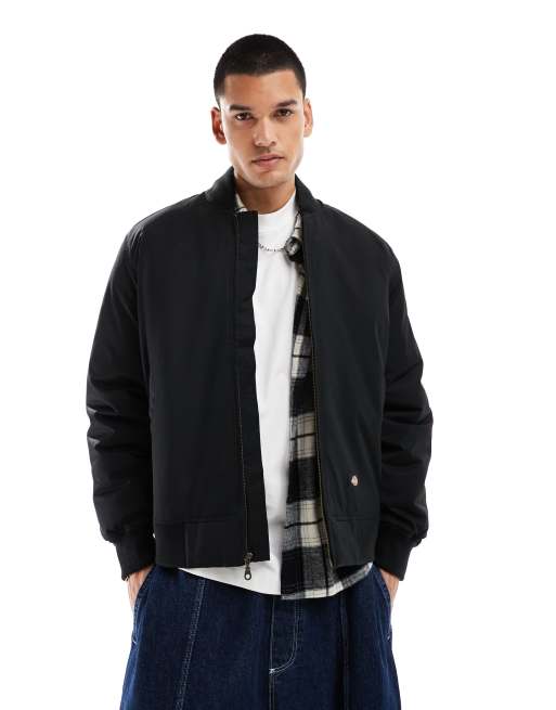 Plain black bomber jacket best sale