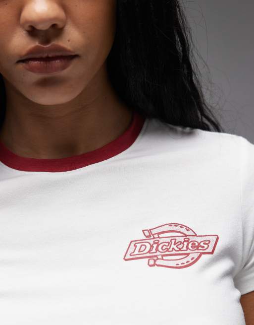 Dickies - Plainville - Hvid baby-T-shirt med kontrastkanter, 3 af 4