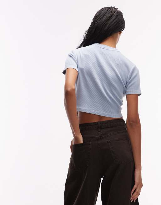Dickies Plentywood baby tee in blue, 2 of 4