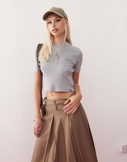 Dickies Plentywood baby tee in light gray
