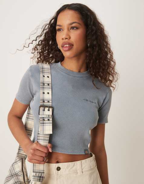 Dickies - Plentywood - Blå og forvasket baby-T-shirt - view 1
