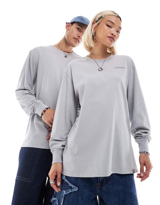 Dickies – Plentywood – Blekgrå t-shirt med långa ärmar
