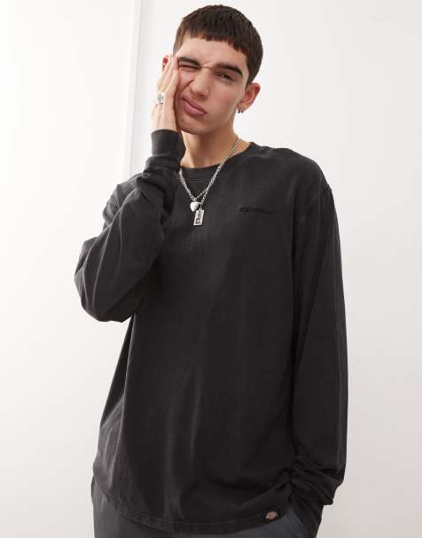 Dickies Plentywood long sleeve acid wash t-shirt in black - view 1