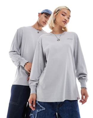 Dickies Newington long sleeved t-shirt in washed grey