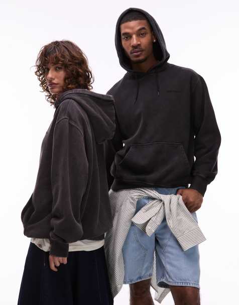 Dickies - Plentywood - Sweat à capuche avec petit logo ton sur ton - Noir délavé - view 1