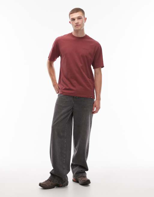 Dickies - Plentywood - T-shirt à logo sur la poitrine - Bordeaux délavé, 2 de 5
