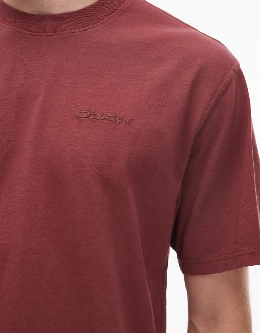 Dickies - Plentywood - T-shirt à logo sur la poitrine - Bordeaux délavé, 5 de 5