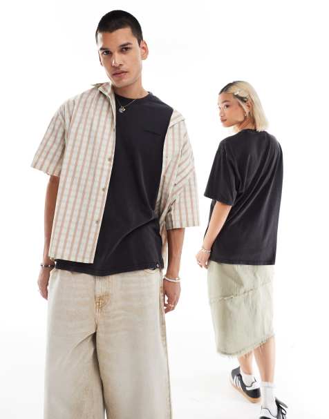 Dickies - Plentywood - T-shirt a maniche corte color nero slavato - view 1