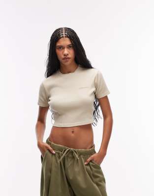 Plentywood - T-shirt effet rétréci - Blanc cassé XXS