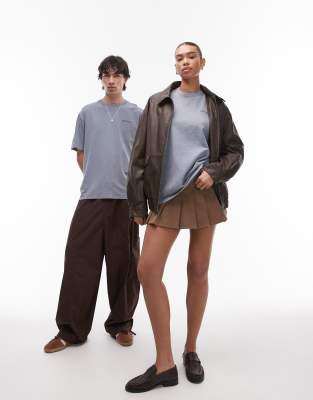 Dickies - Plentywood - T-Shirt in verwaschenem Mittelblau mit gleichfarbigem, kleinem Logo